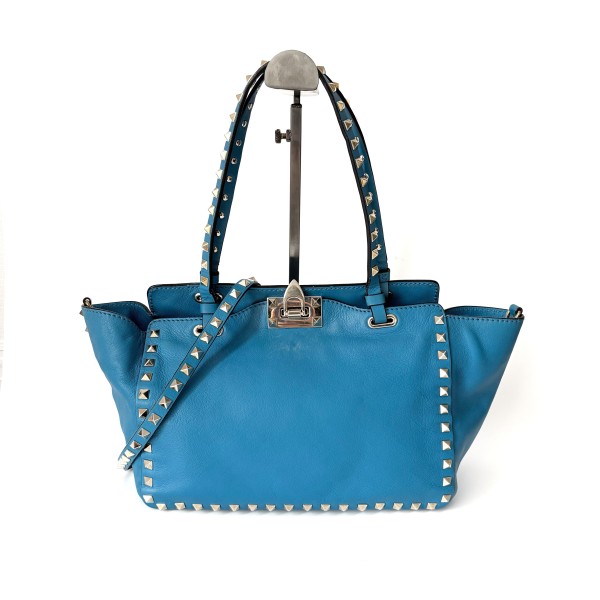 Valentino Garavani Rockstud Grainy Leather Tote Bag
